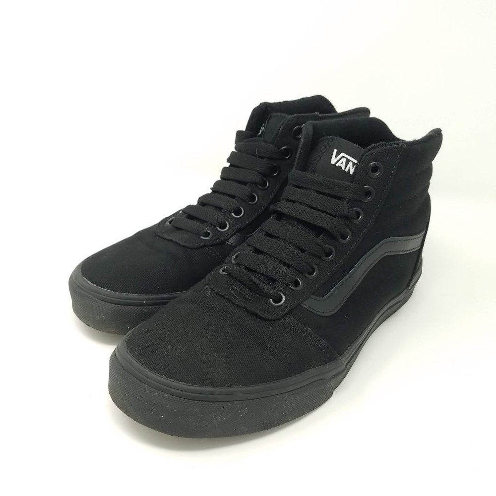 VANS WARD CANVAS HIGH-TOP SNEAKER All Black 8/9.5